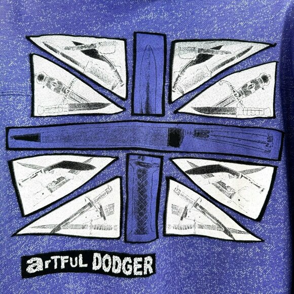 Artful Dodger Hoodie Mens Size XL Purple Fleece Full Zip The Cutter Lads Knives - Picture 5 of 7